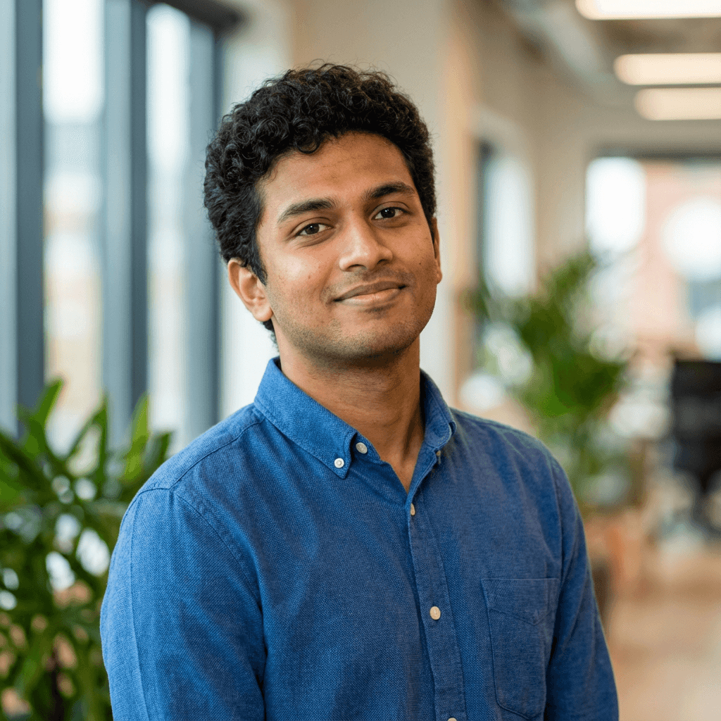 Ravi Patel in a warehouse office