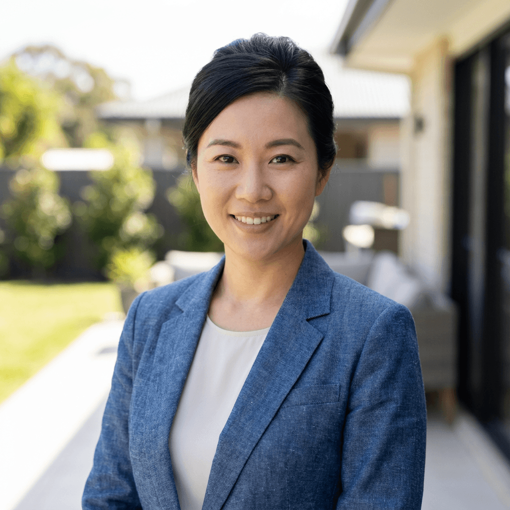 Mei Lin in a professional office setting